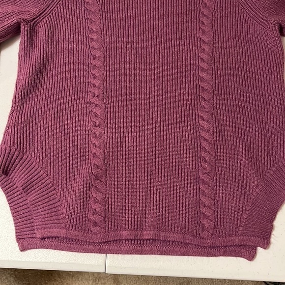 Sabie pullover cable knit sweater. Pale burgundy, large - Picture 8 of 9